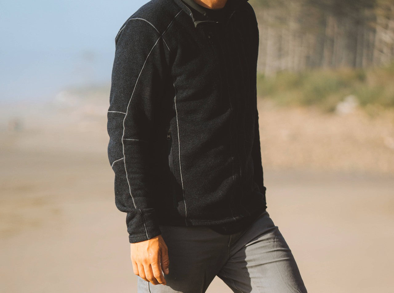 Black - Kuhl Men's Interceptr Pro 1/4 Zip Pullover devant - UNRAVEL PROJECT  Sweatshirt mit rundem Ausschnitt - FONJEP'S